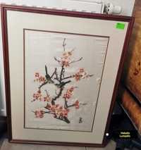 Obraz ptaki chiński japoński orientalny ręcznie malowany za szkłem 27