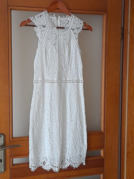 Sukienka koronkowa boho biała S 36