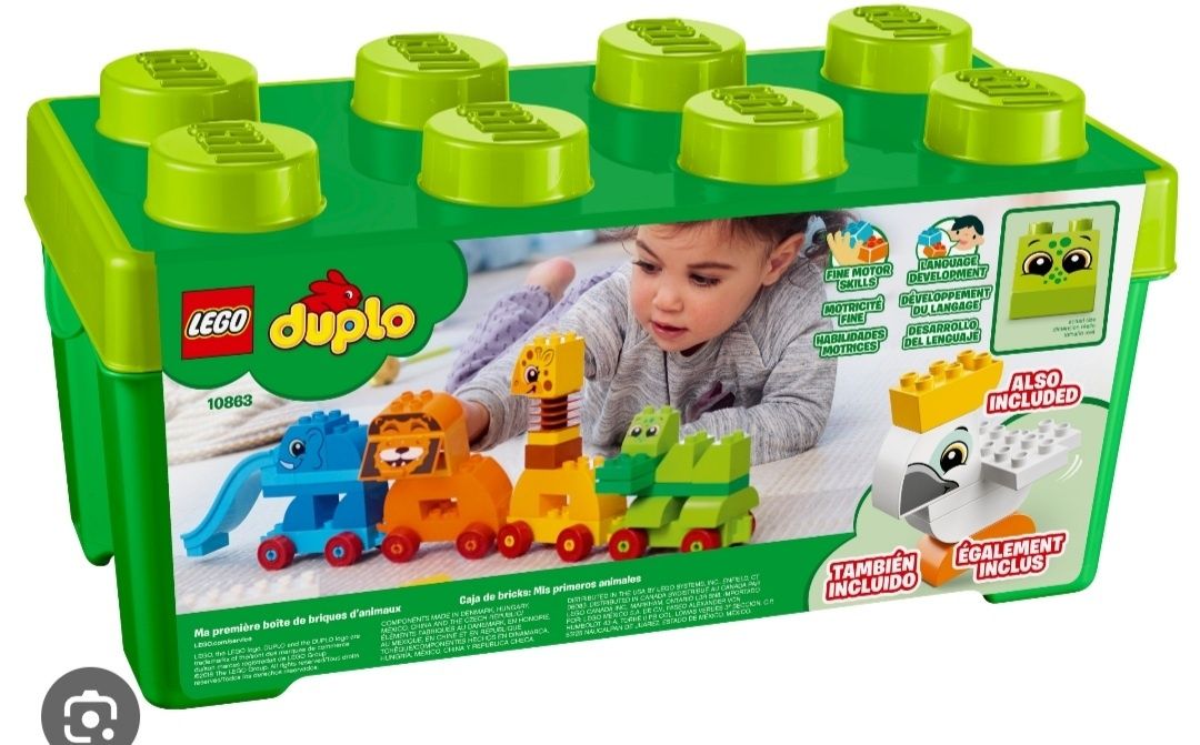 Lego Duplo zwierzątka + skrzynka lego 10863