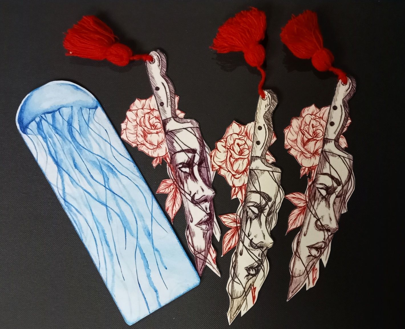 Bookmark Marcador de livros desenhados e feitos à mão