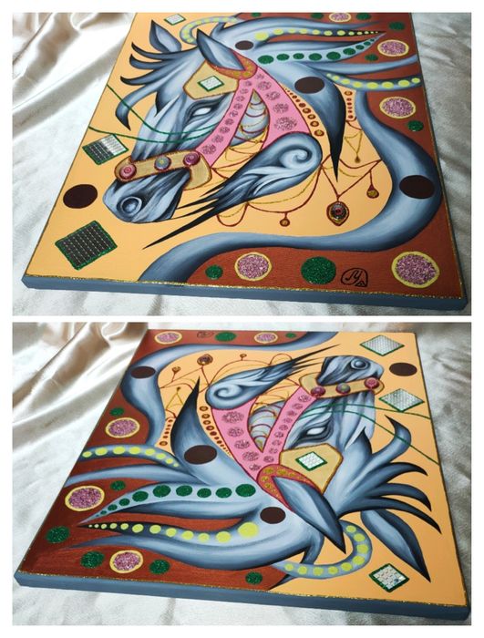 Картина "Новогодний конь"