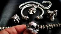 Sygnet pierścień skull czaszka Rock Metal Gotyk Chopper motocyklowy HD