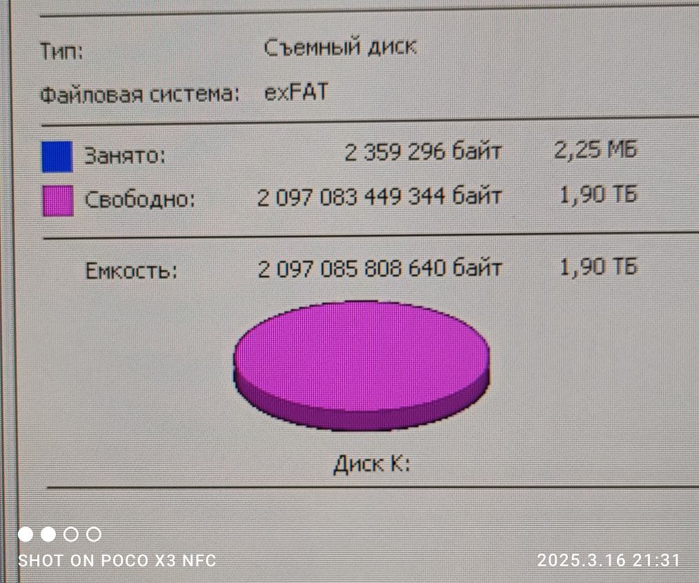 Продам флешку   ёмкость 2ТБ