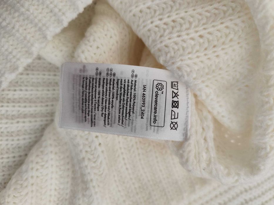Nowy sweter damski 38/40/42 M/L/XL śmietankowy biały oversize