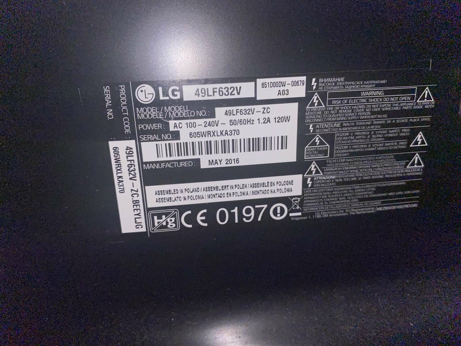 LG 49LF632V Smart TV ( 124, 46 см ) с інтернетом.
