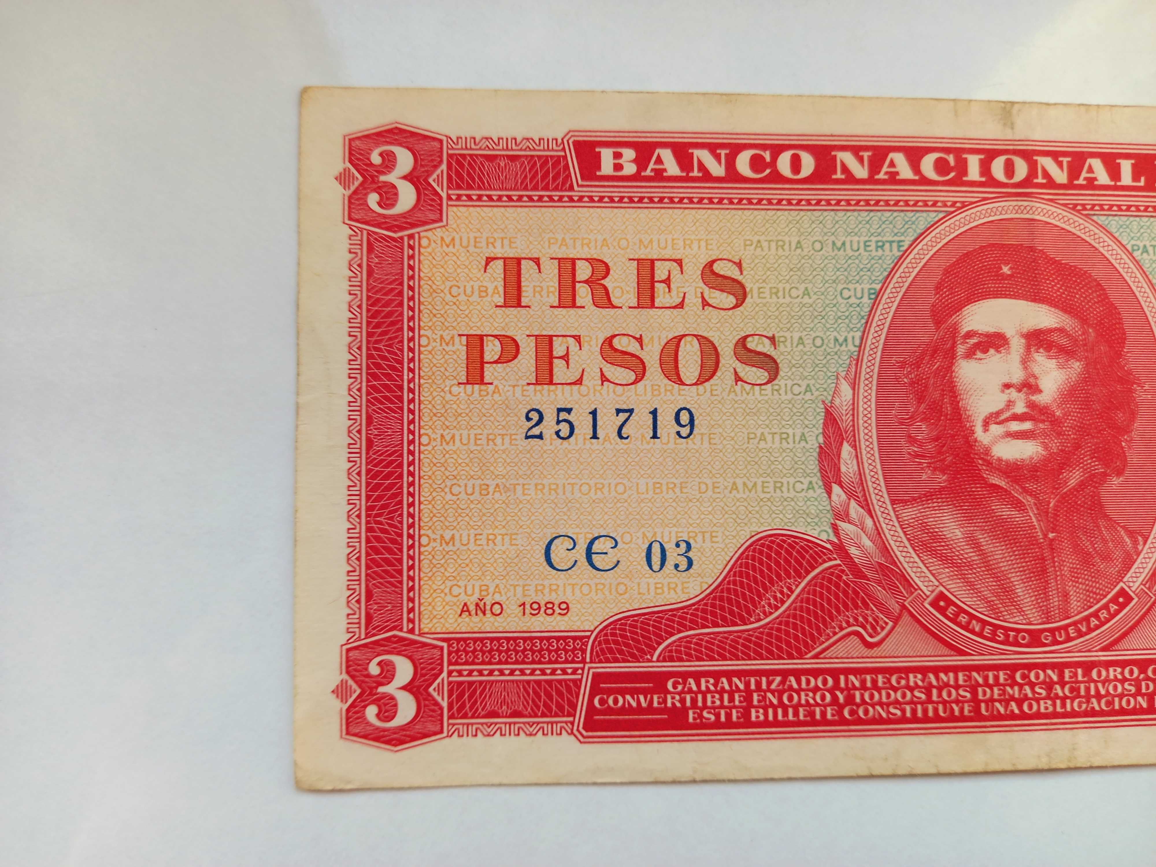 Banknot banknoty 3 Pesos Kuba 500 Pesos Mexico 2 szt.