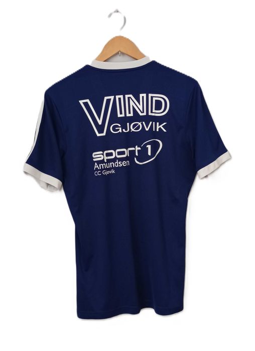 Granatowy bluzka sportowa w serek biała haftowane adidas Rozmiar M