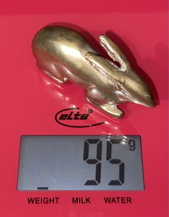 Figurka królik recznie wykonany z mosiądzu vintage