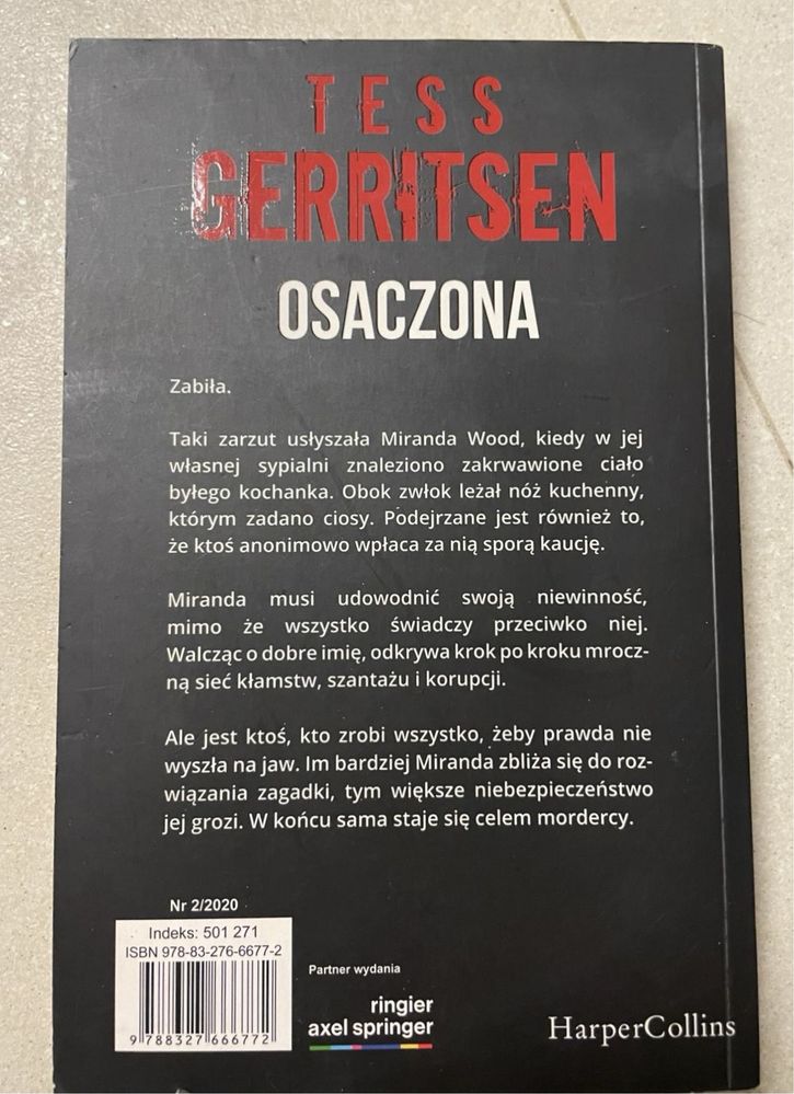 Książka „Osaczona” - Tess Gerritsen