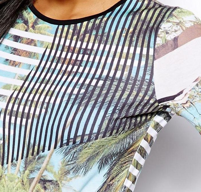 RIVER ISLAND wzory pejzaż sukienka dzianina