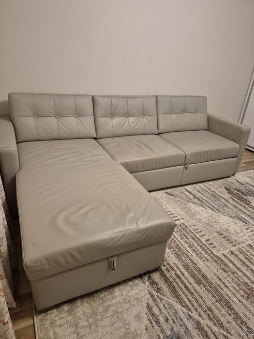 Narożnik skórzany , Sofa skórzana 257 cm( S) x 85 cm (W)× 92 cm ( G)