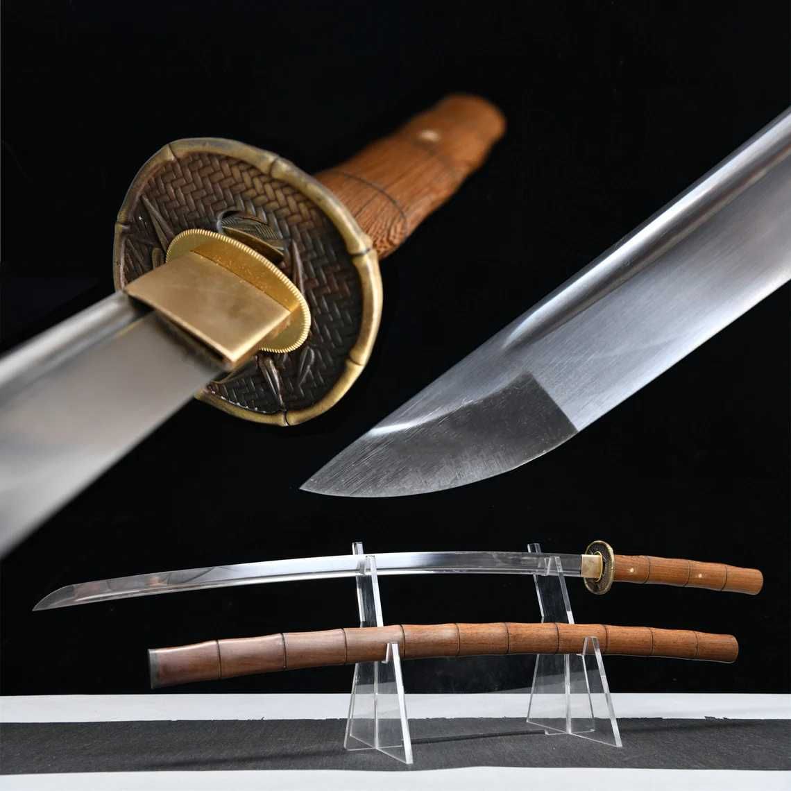 PROMOCJA_ BAMBUS Miecz japoński samurajski Katana stalT10 szabla tanto