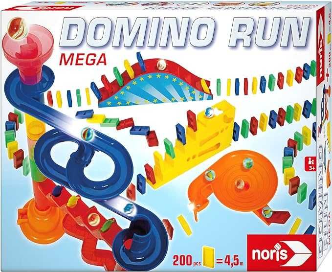 Noris – Domino Run Mega – zestaw 200 kamieni, kul, kolejek kulkowych