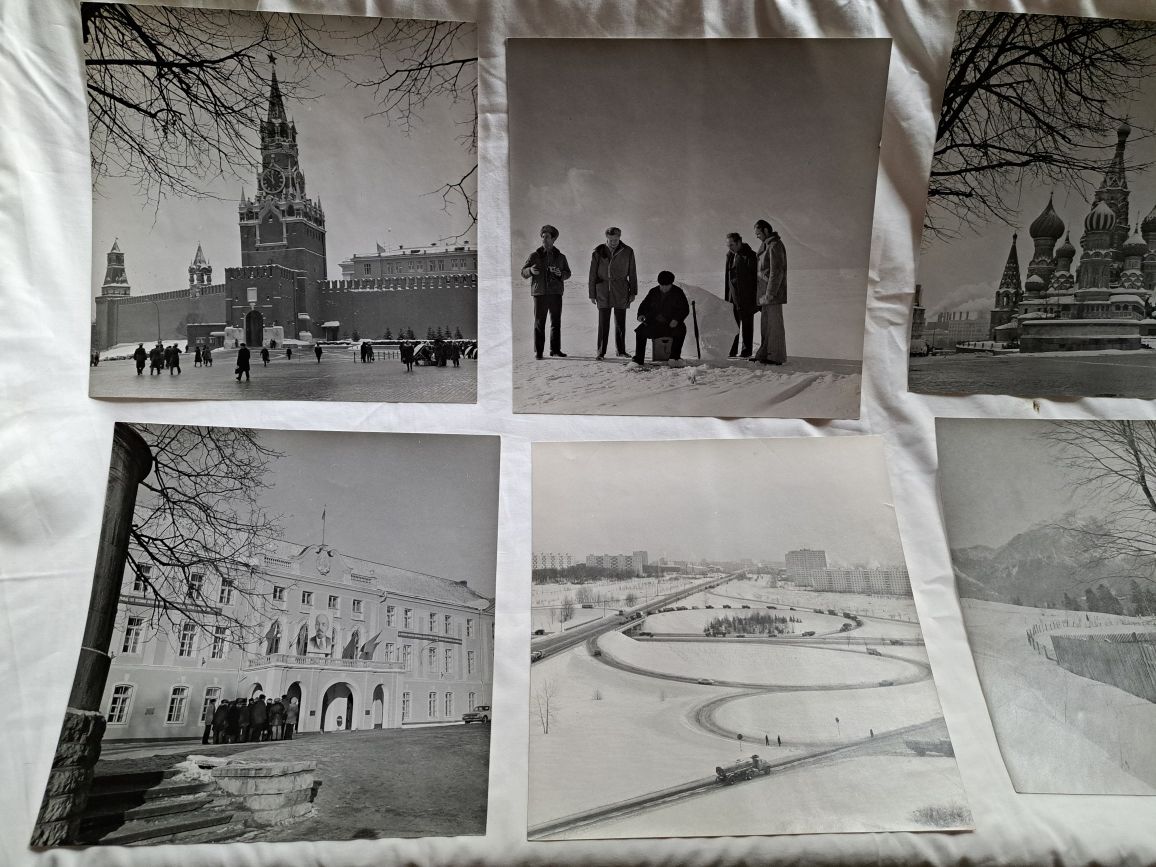 Stare fotografie ZSRR duży format Kreml Cerkiew socrealizm cccp