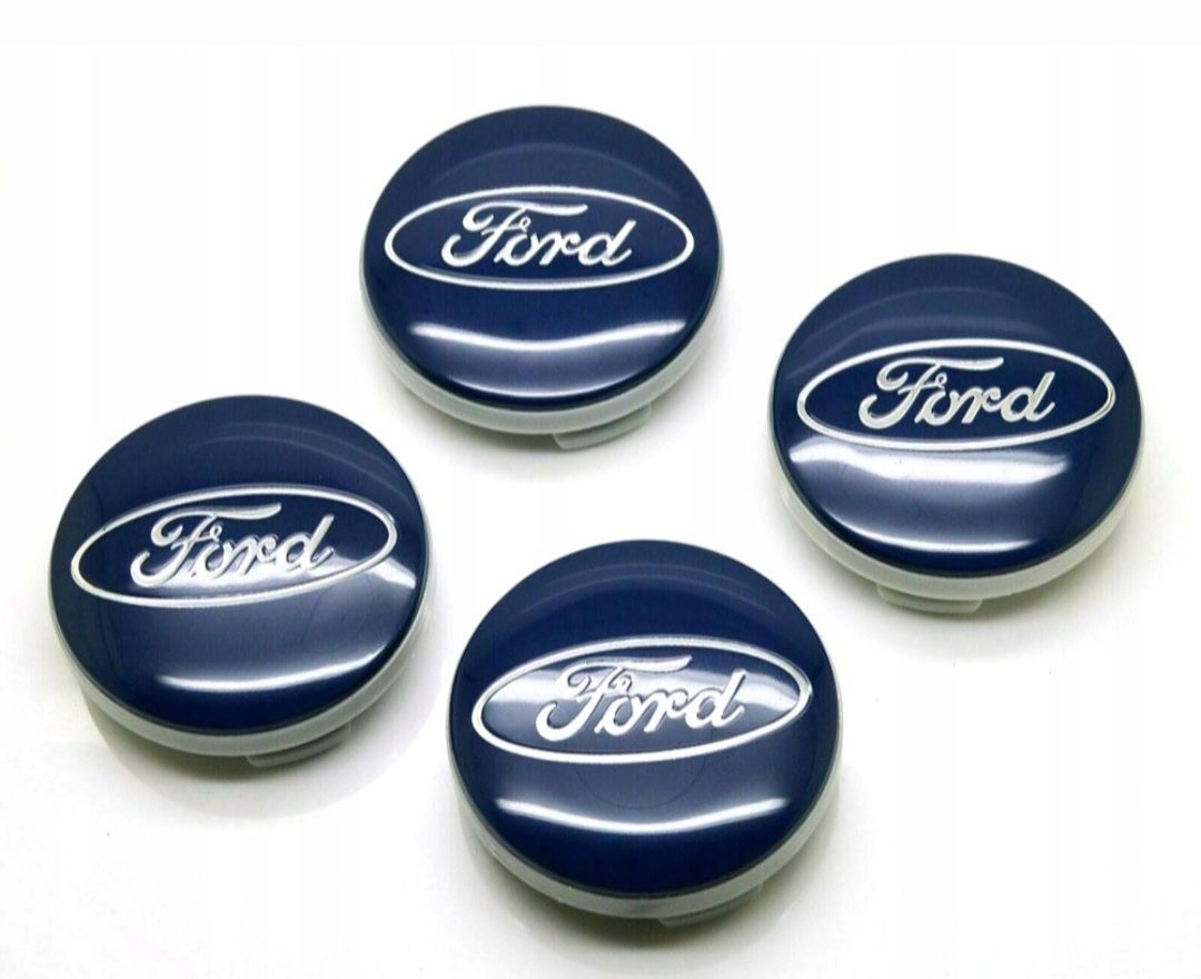 *NOWE* Dek'ielki 54mm FORD komplet 4szt. dekle zaślepki niebieskie