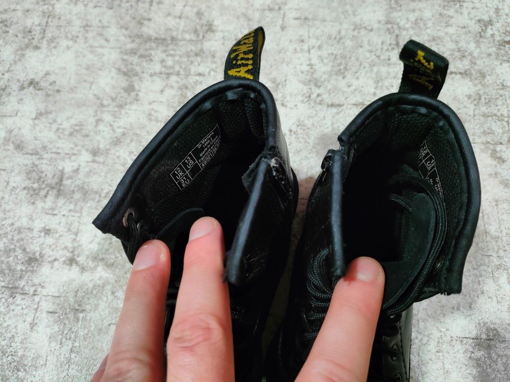 Черевики Dr. Martens р-31 оригінал ботинки кожаные со змейкой черные