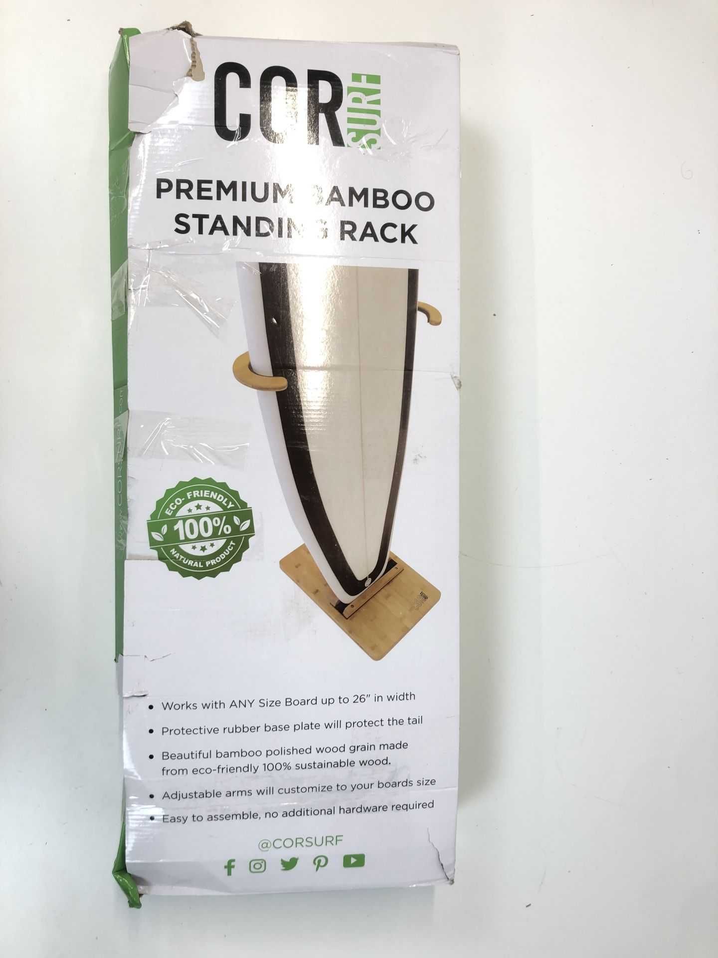 Stojak bambusowy na surfboardy COR Surf premium do prezentacji deski