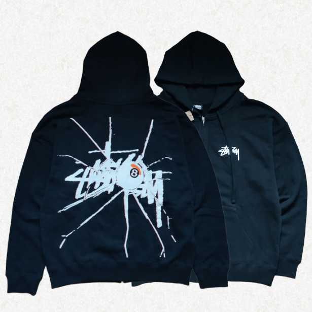Зіпка STUSSY | Зіп-Худі Стуссі Чорна