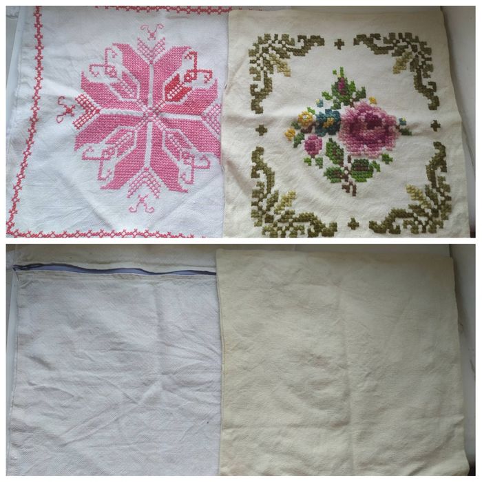 Серветки, наволочки, рушник, скатертина, з мереживом, рішельє, вишивка