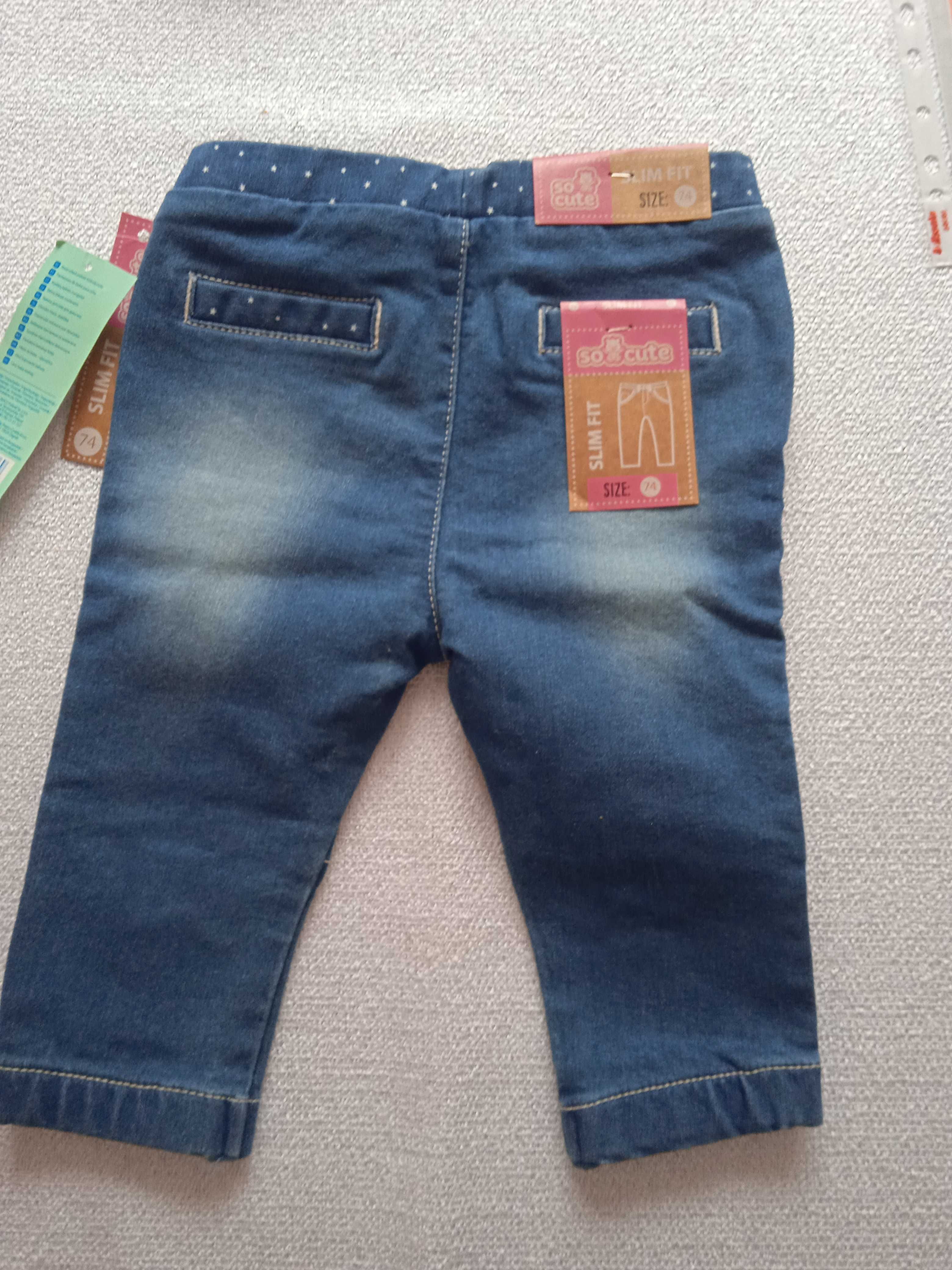 Spodnie jeans 74 nowe