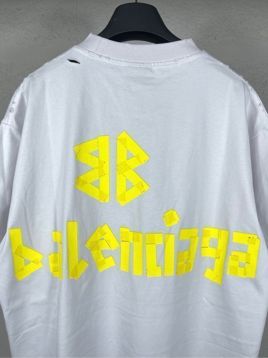 BALENCIAGA tape type футболка мужская оригинал унисекс белая