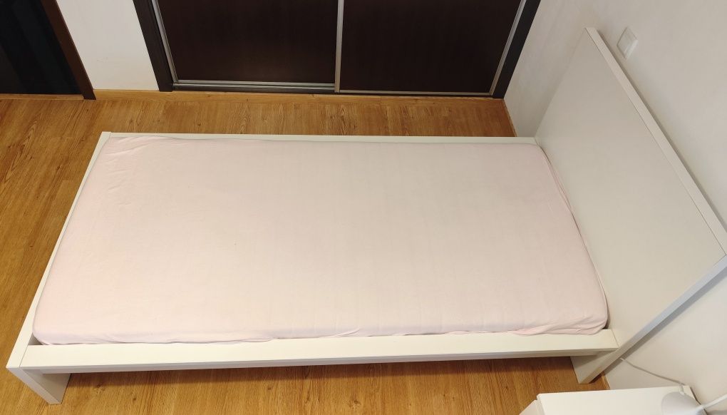 Cama solteiro completa c/estrado + colchão, 90x200 cm