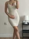 Sukienka mini H&M beżowa bieliźniania coquette