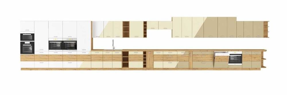 Zestaw mebli kuchennych ARTIS systemowa na wymiar połysk MDF