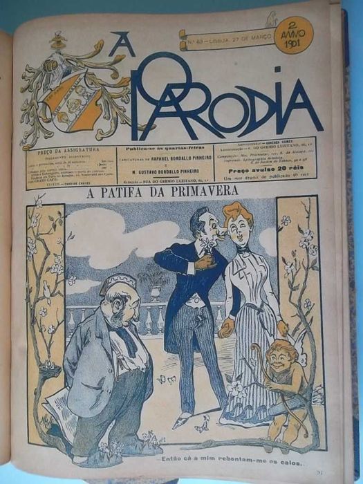 "A Paródia" , Raphael Bordallo Pinheiro, anos 1901 e 1902 completos.