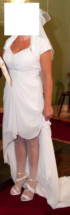 Przepiękna, zwiewna, biała suknia ślubna+gratisy