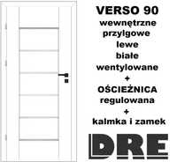 Drzwi DRE Verso 90 białe, wentylowane, lewe + ościeżnica