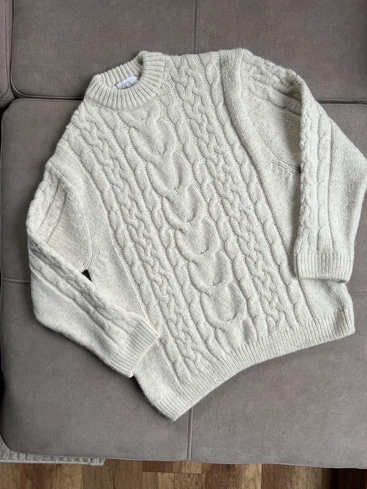Sweter sewterek kremowy śmietankowy Zara 140 chłopiec
