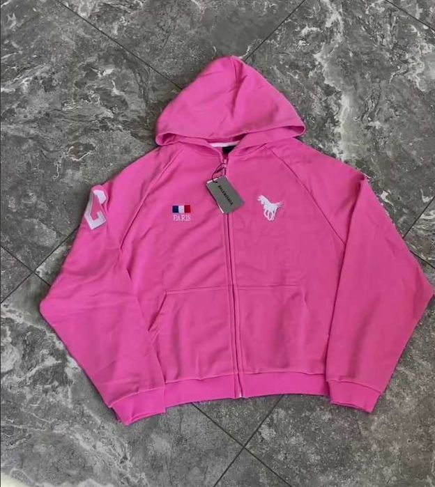 Зіпка Polo Ralph Lauren x BALENCIAGA Pink 22 Paris зіп худі кофта zip