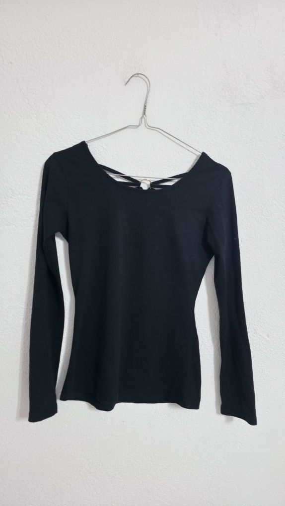 Czarna dopasowana bluzka basic y2k alternative  emo