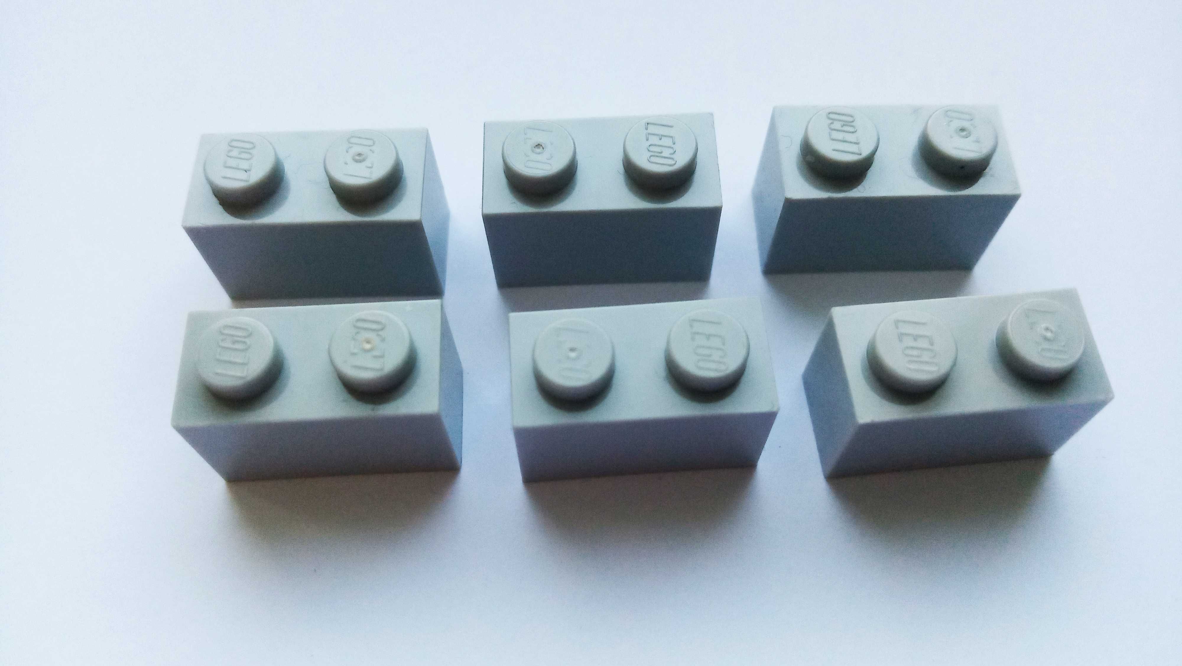 Lego 3004 klocek budowlany 1x2 jasny szary, 6 szt