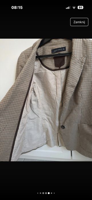 Klasyczna marynarka / żakiet w krateczkę Zara Woman