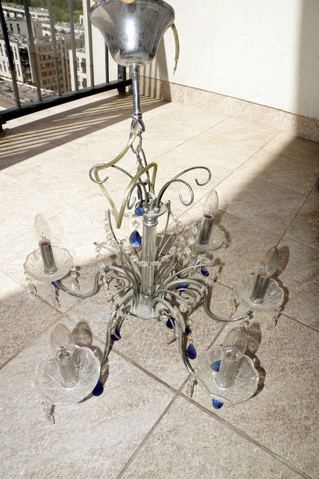 Żyrandol ITALUX lampa wisząca sufitowa 5 x 40 wat max chrom kryształy
