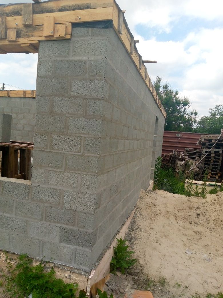 Кладка шлакоблока и газобетона