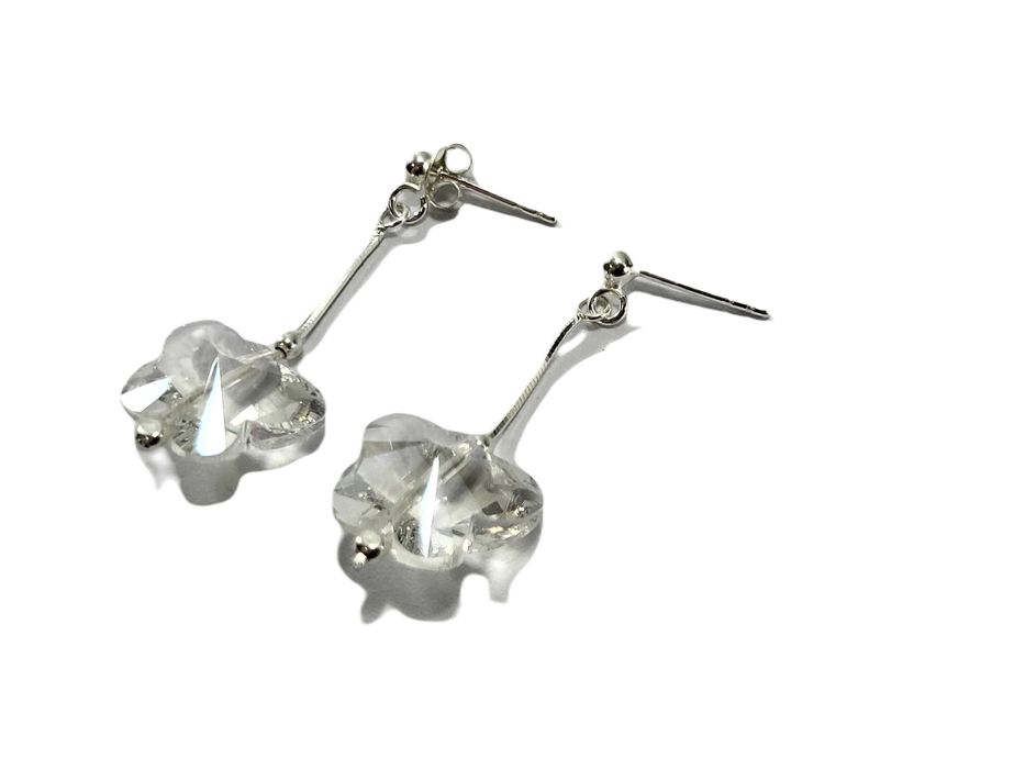 SDG341 srebrne kolczyki wiszące motylki 925