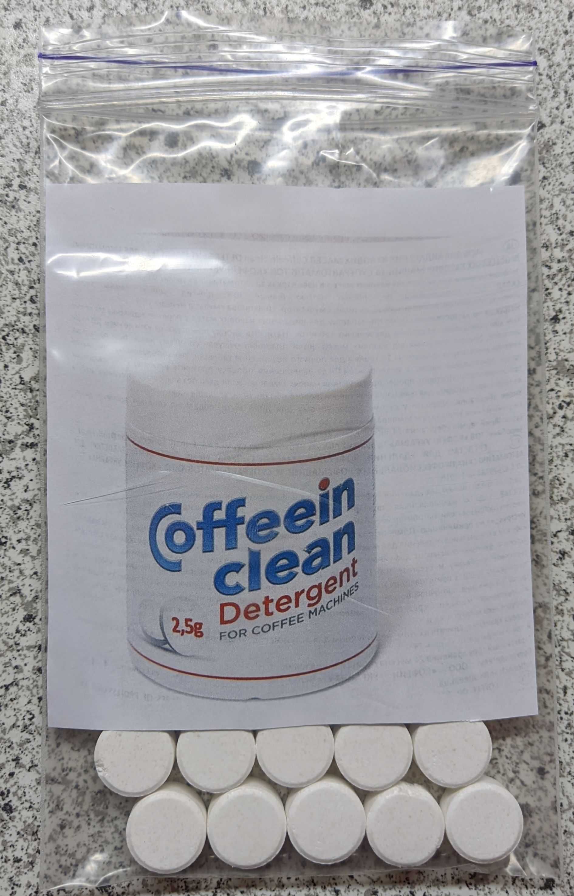 Таблетки для чистки кофемашин. "Coffeein clean" 2,5 g  10 таб