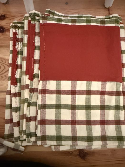 Zasłony zasztoski lambrekin firana w kratę kratkę świąteczne