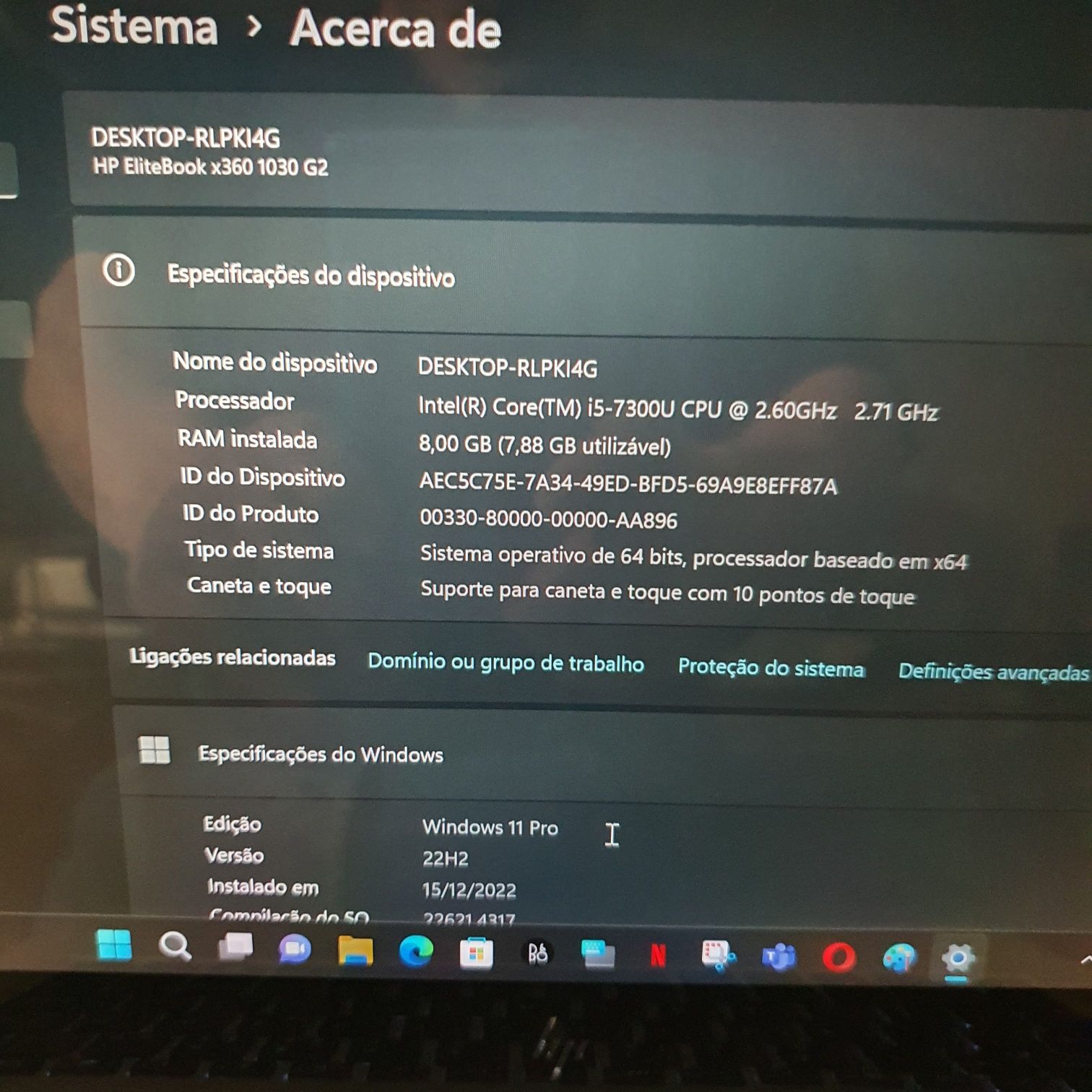 Portátil HP X360 i5  Vpro 8 Gb SSD 512GB