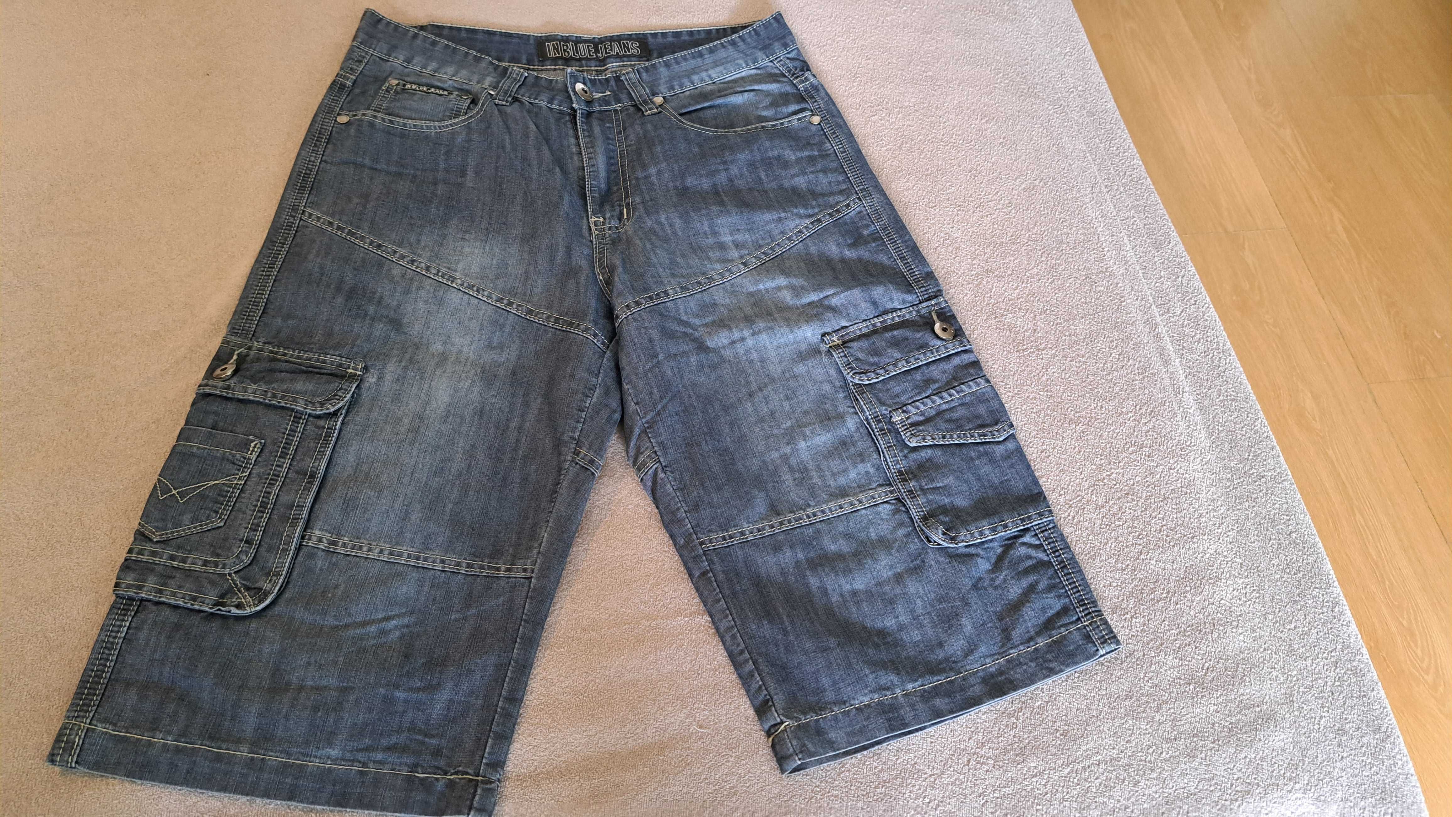 Męskie krótkie spodenki dżinsowe, jeans, rozmiar 32