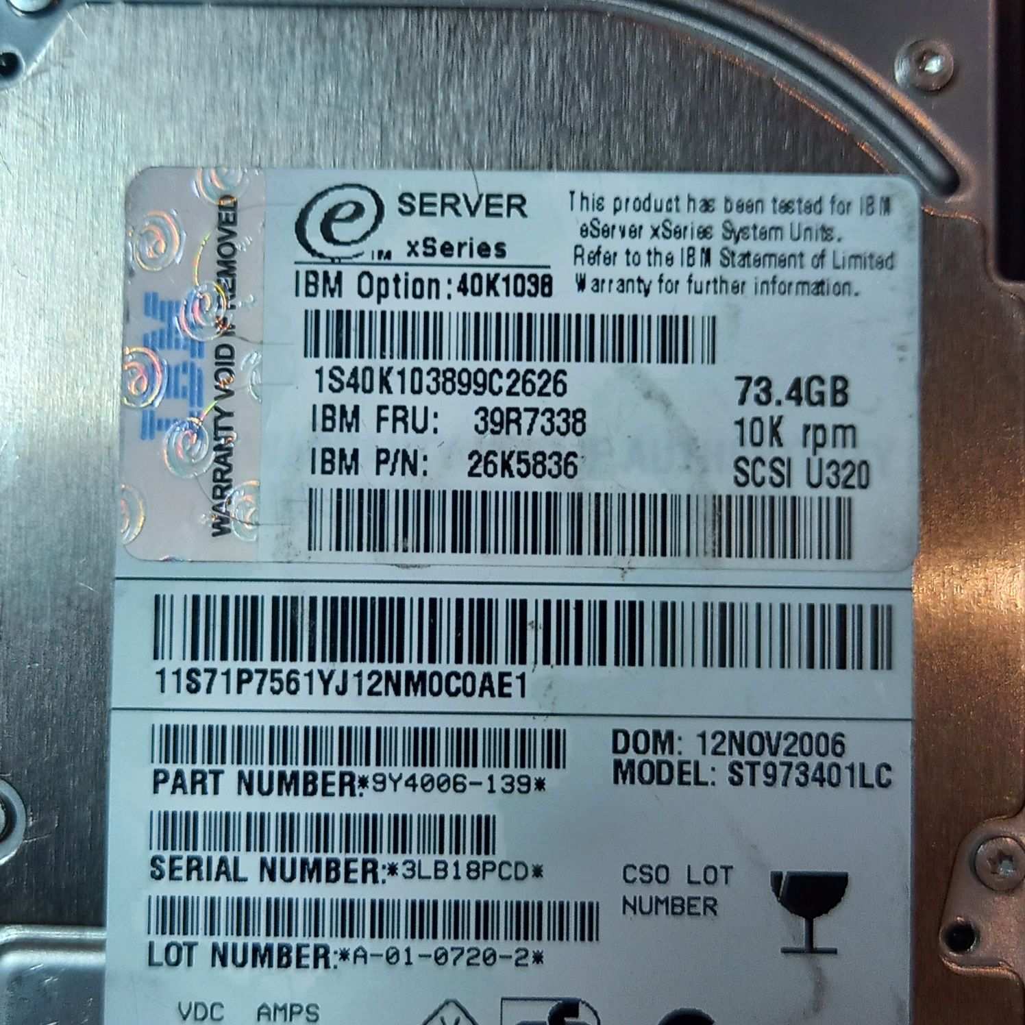 Жорсткі диски серверні 2,5 IBM 73,4 Gb 10 K
