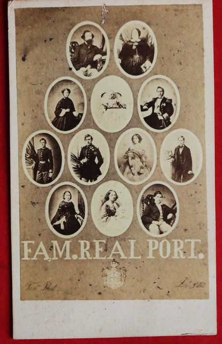 Família Real de Portugal CDV com montagem fotográfica