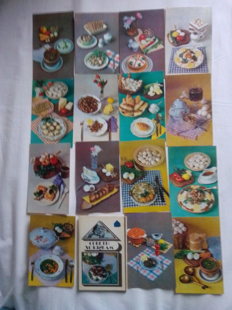 Набор открыток "советы хозяйкам,рецепты приготовления блюд,, картинки