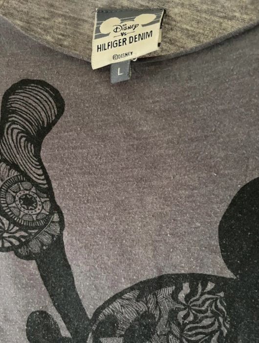 Tshirt Tommy Denim L cinzenta com Mickey a preto