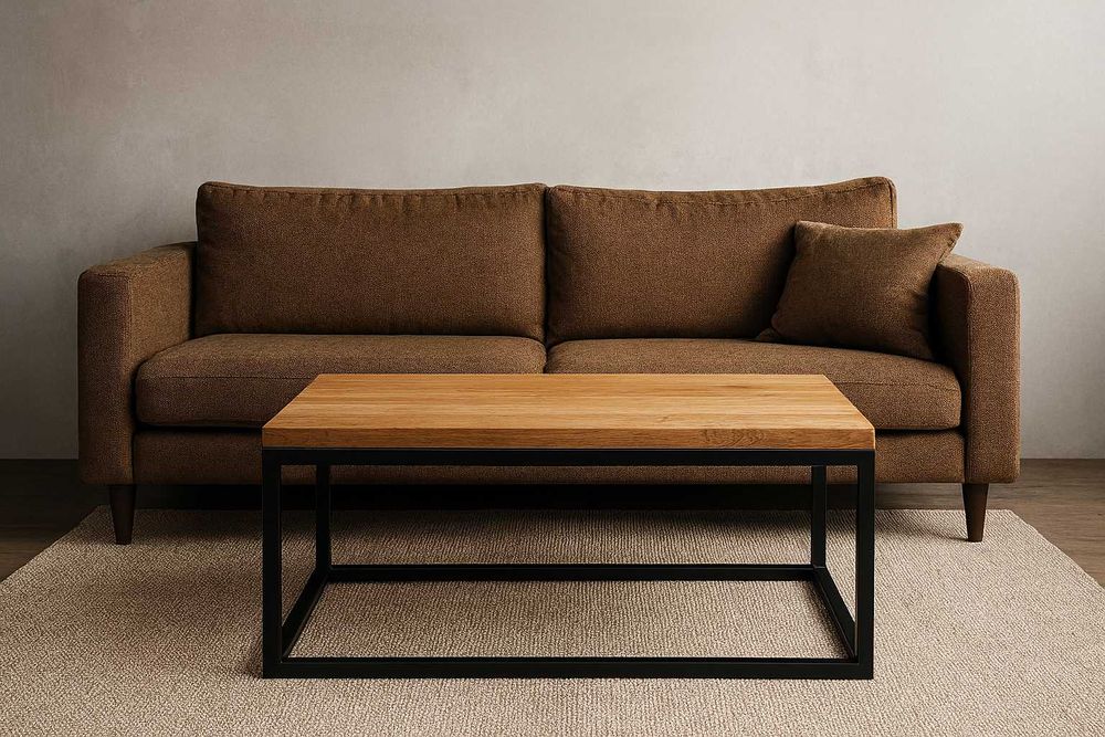 Stolik Kawowy Dębowy LOFT, Ława 100% Lite Drewno DĄB.