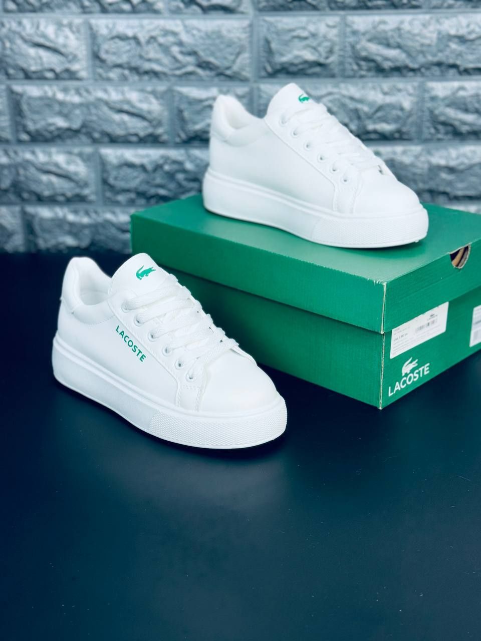 Женские кроссовки Lacoste кеды белого цвета Лакоста 35-41