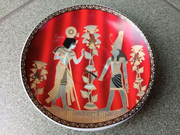 Тарелка декоративная 24К Gold Египет позолота ручная работа